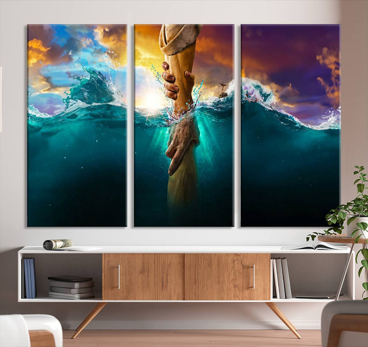 God Hand Wall Art Canvas Print