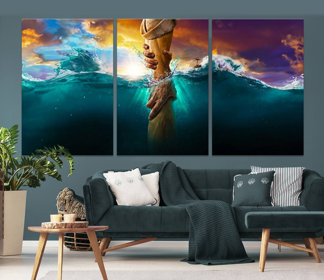 God Hand Wall Art Canvas Print