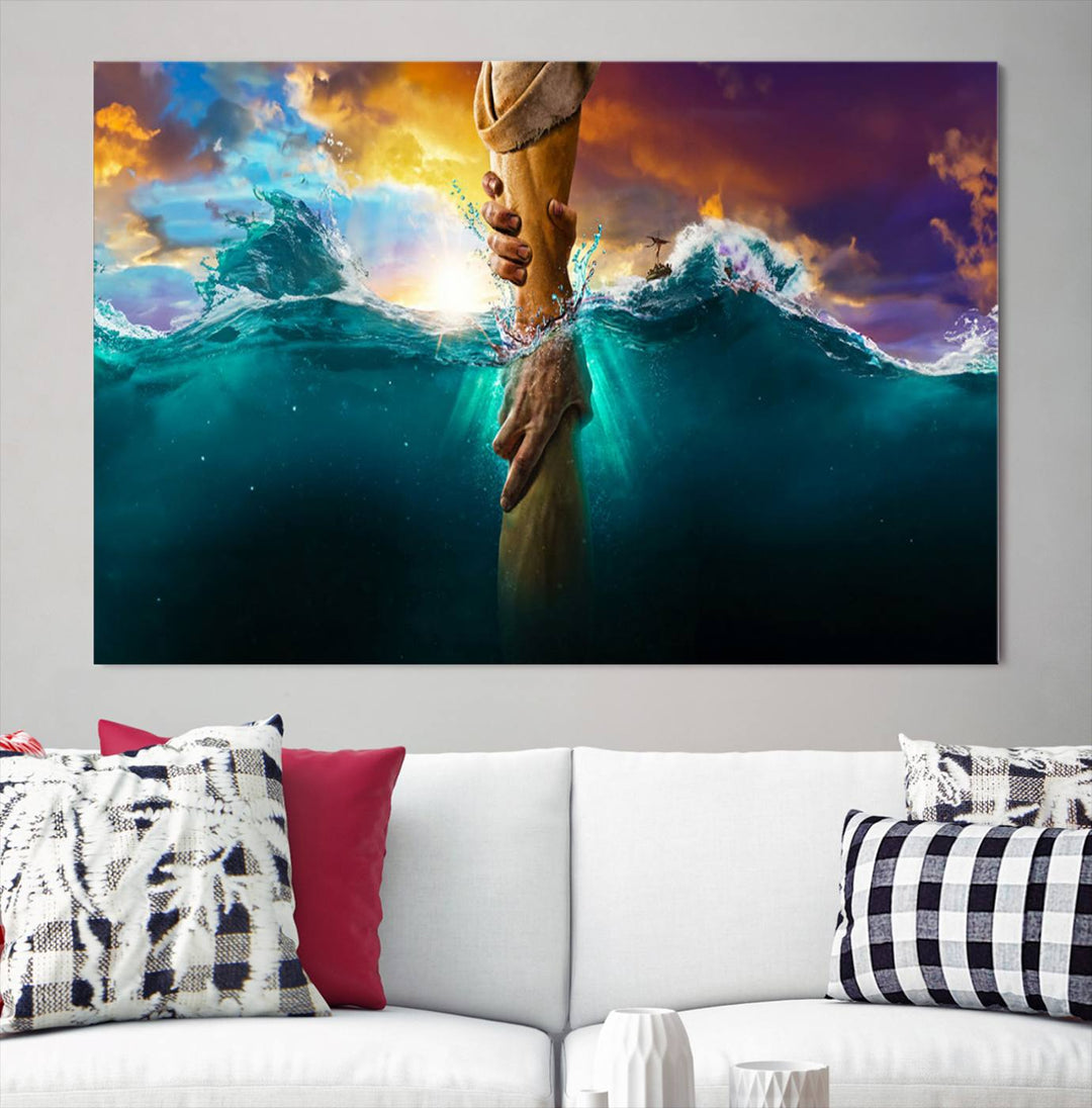 God Hand Wall Art Canvas Print