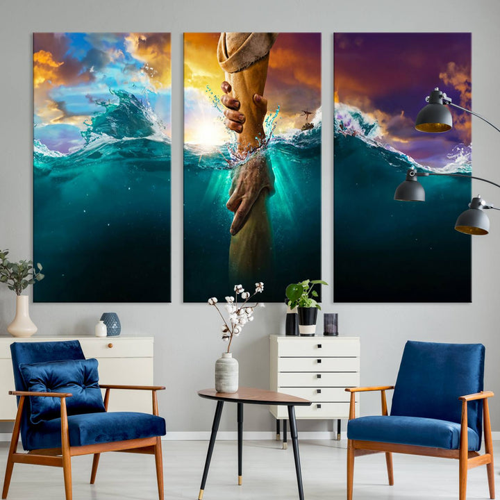 God Hand Wall Art Canvas Print