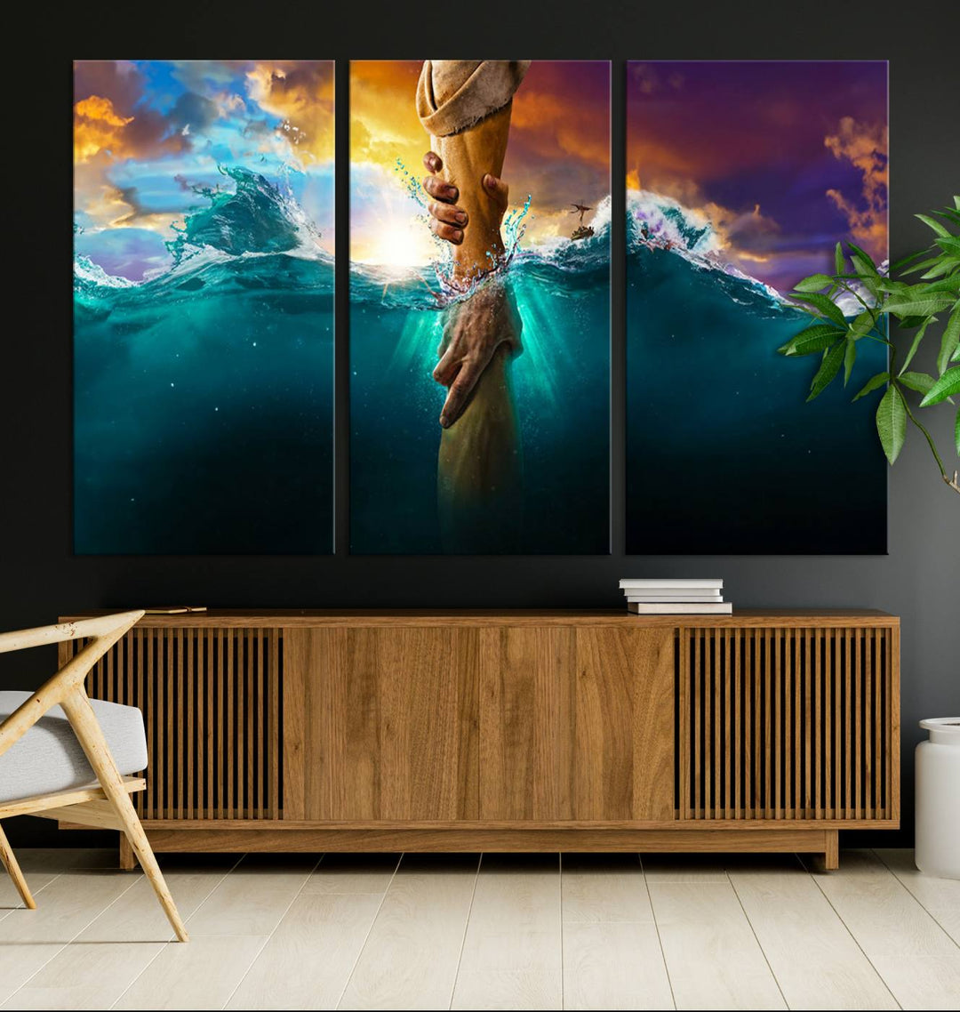 God Hand Wall Art Canvas Print