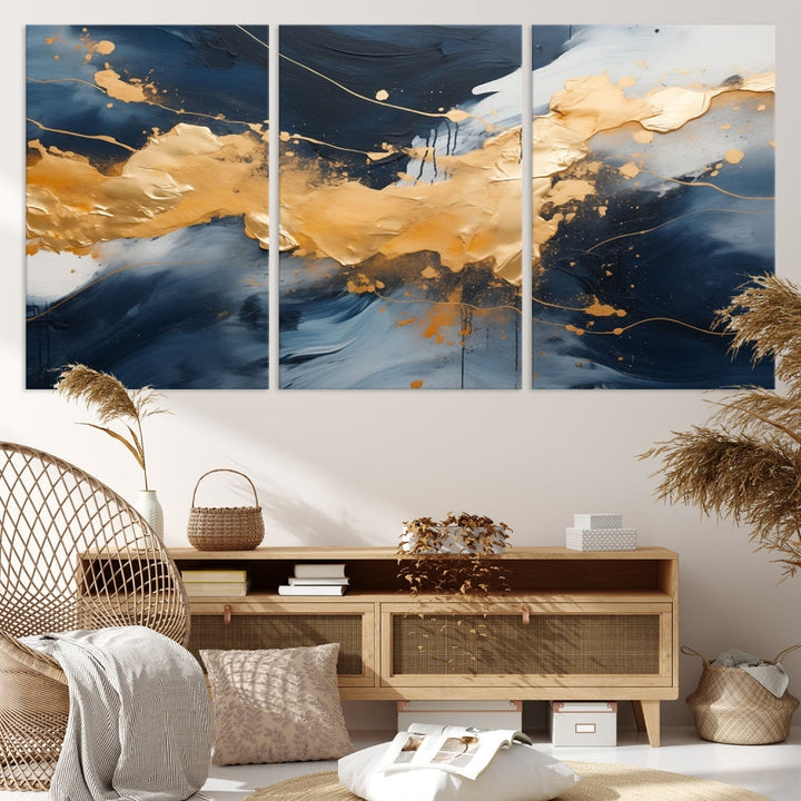 Gold Abstract Luxury Wall Art Canvas Print Minimalist Modern Home Office Decor Moving Gift