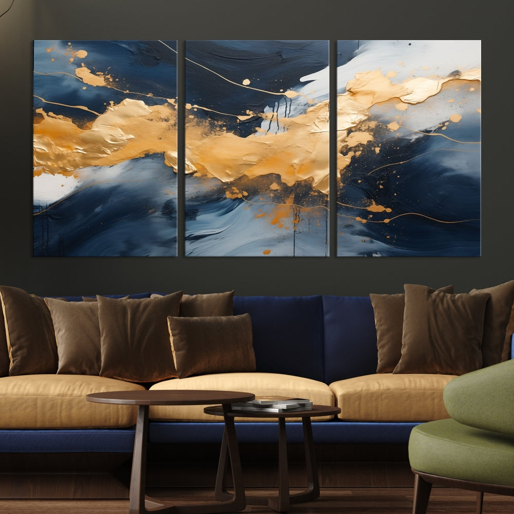 Gold Abstract Luxury Wall Art Canvas Print Minimalist Modern Home Office Decor Moving Gift