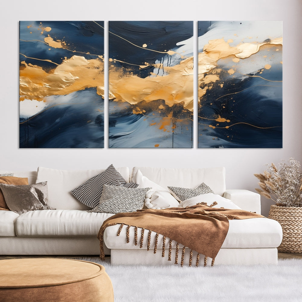 Gold Abstract Luxury Wall Art Canvas Print Minimalist Modern Home Office Decor Moving Gift