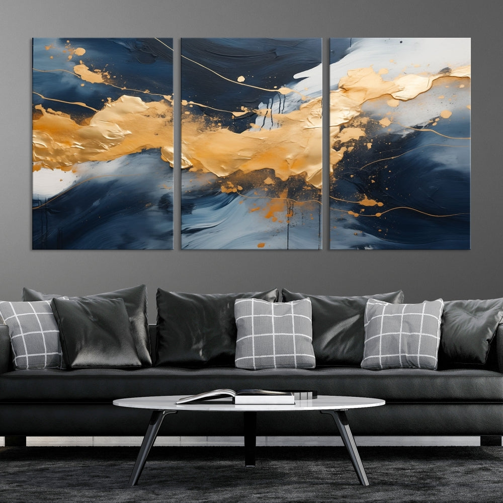 Gold Abstract Luxury Wall Art Canvas Print Minimalist Modern Home Office Decor Moving Gift