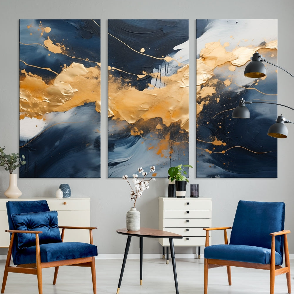 Gold Abstract Luxury Wall Art Canvas Print Minimalist Modern Home Office Decor Moving Gift