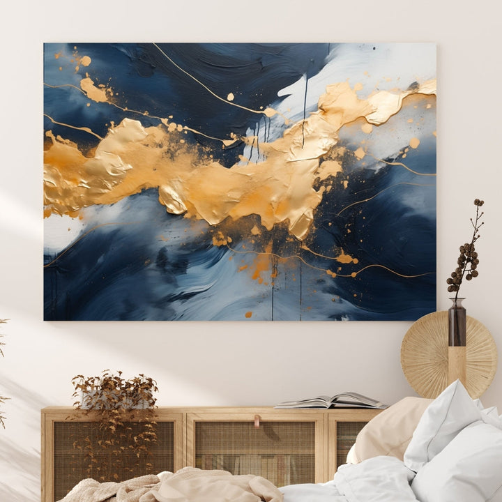 Gold Abstract Luxury Wall Art Canvas Print Minimalist Modern Home Office Decor Moving Gift