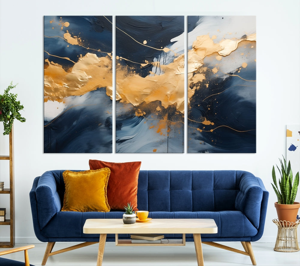 Gold Abstract Luxury Wall Art Canvas Print Minimalist Modern Home Office Decor Moving Gift