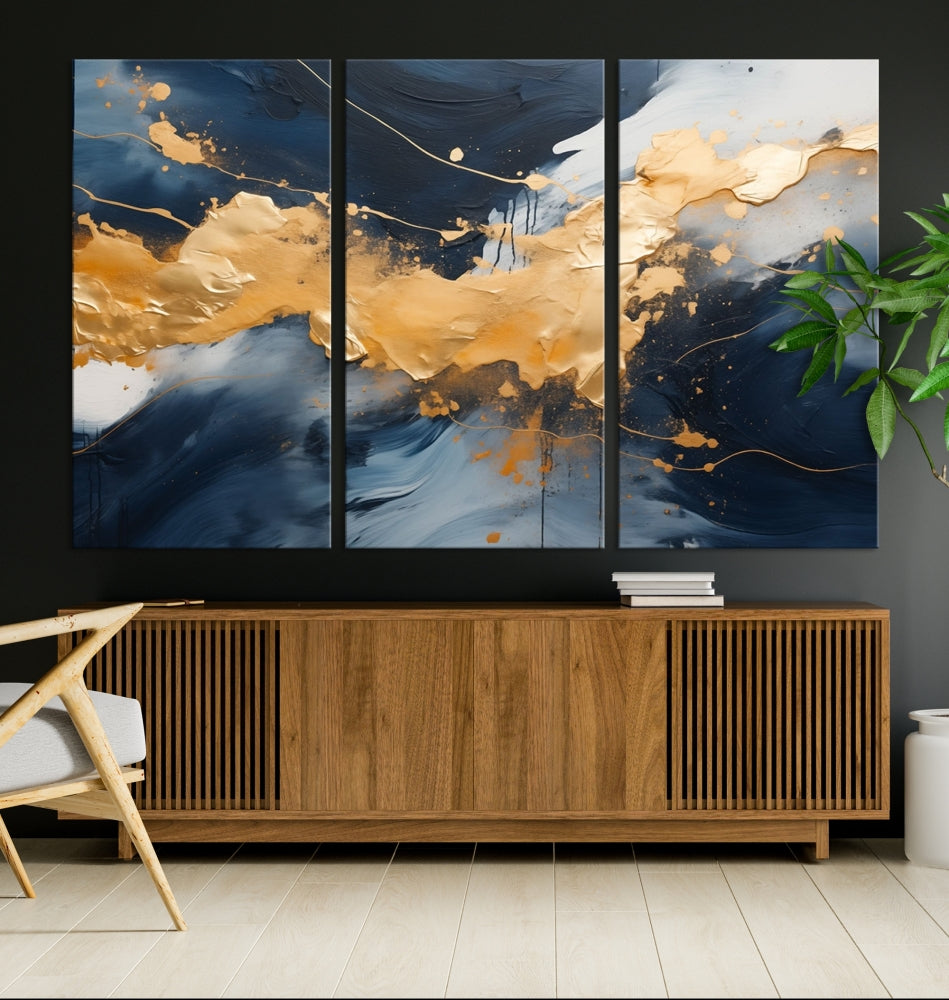 Gold Abstract Luxury Wall Art Canvas Print Minimalist Modern Home Office Decor Moving Gift