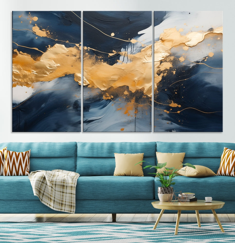 Gold Abstract Luxury Wall Art Canvas Print Minimalist Modern Home Office Decor Moving Gift