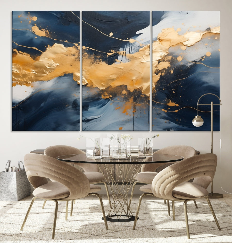 Gold Abstract Luxury Wall Art Canvas Print Minimalist Modern Home Office Decor Moving Gift