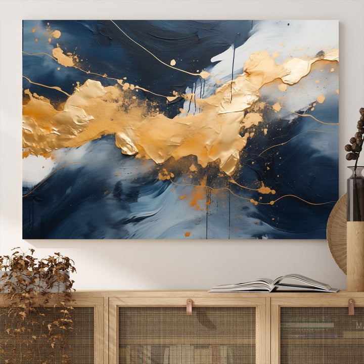 Gold Abstract Luxury Wall Art Canvas Print Minimalist Modern Home Office Decor Moving Gift