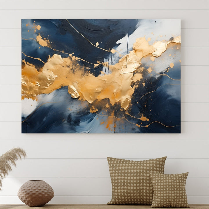 Gold Abstract Luxury Wall Art Canvas Print Minimalist Modern Home Office Decor Moving Gift