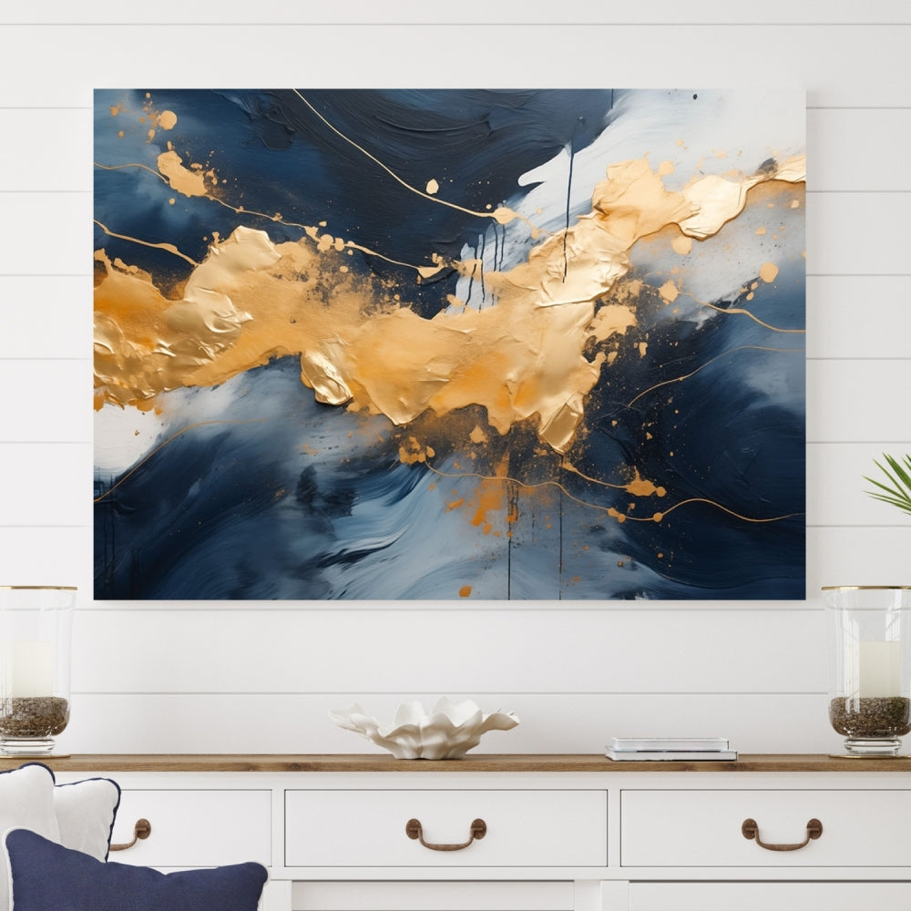 Gold Abstract Luxury Wall Art Canvas Print Minimalist Modern Home Office Decor Moving Gift