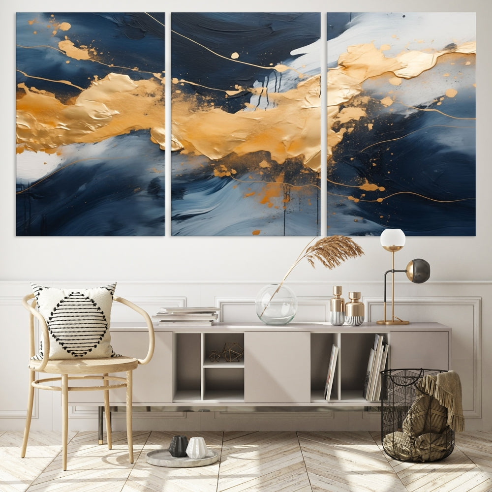 Gold Abstract Luxury Wall Art Canvas Print Minimalist Modern Home Office Decor Moving Gift