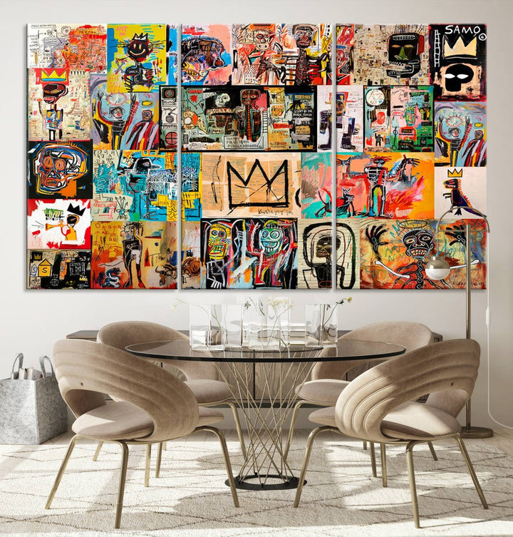 Graffiti Jean-Michel Basquiat Arts of Collage Abstract Wall Art Canvas Print