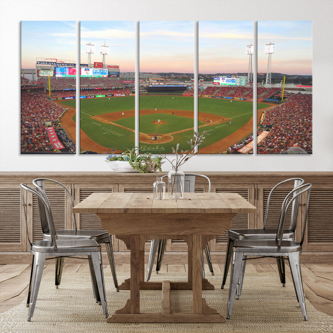 Great American Ball Park Print Cincinnati Reds Stadium Wall Art Print for Gift Baseball Lover, MLB Wall Art, College Dorm Wall Art Print