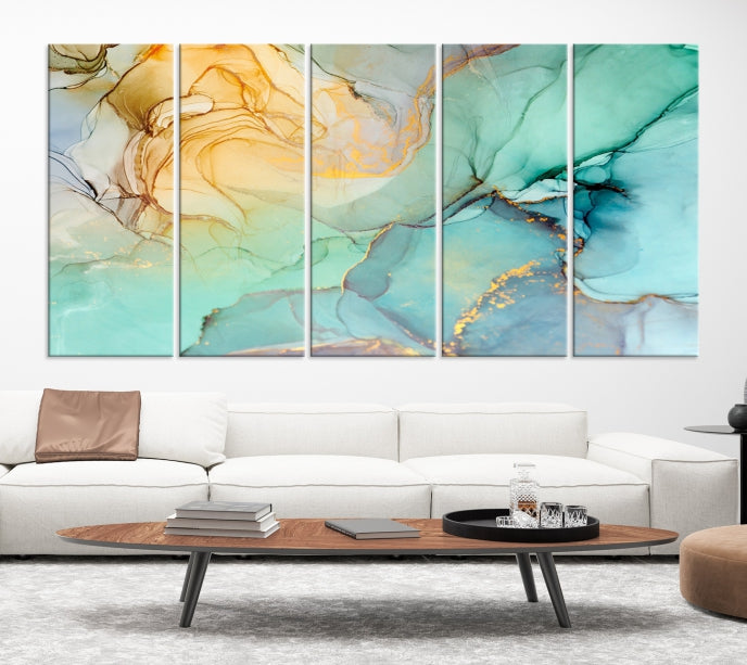 Green Contemporary Wall Art Abstract Print on Original Canvas