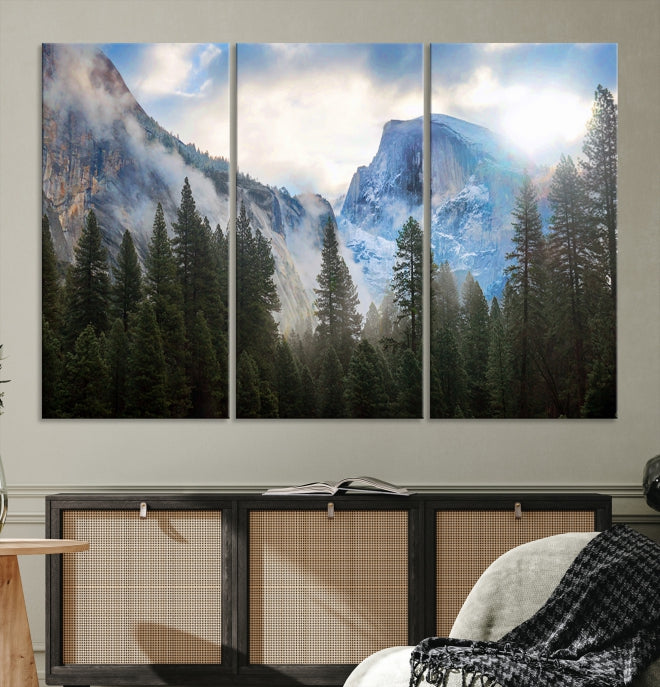 Half Dome Yosemite California Premium Giclee Canvas Wall Art Print