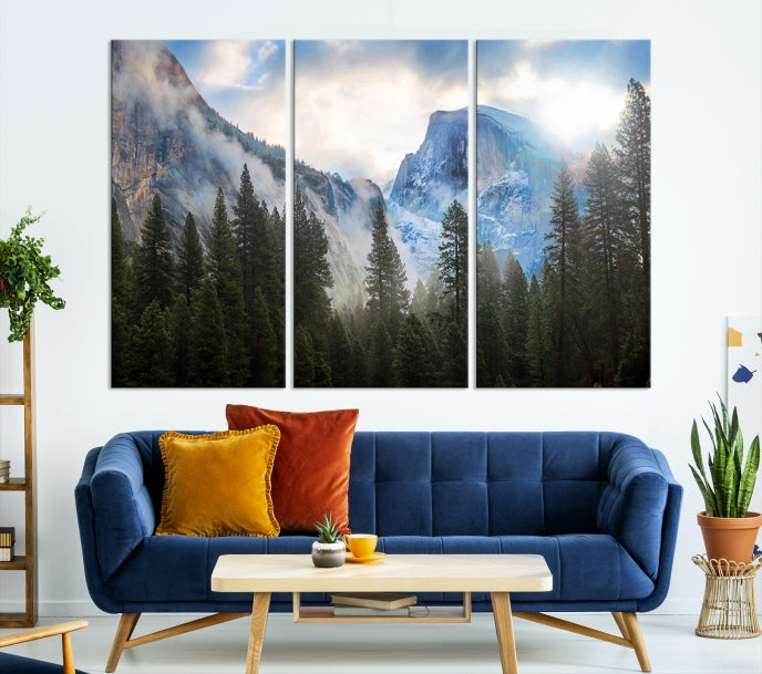 Half Dome Yosemite California Premium Giclee Canvas Wall Art Print