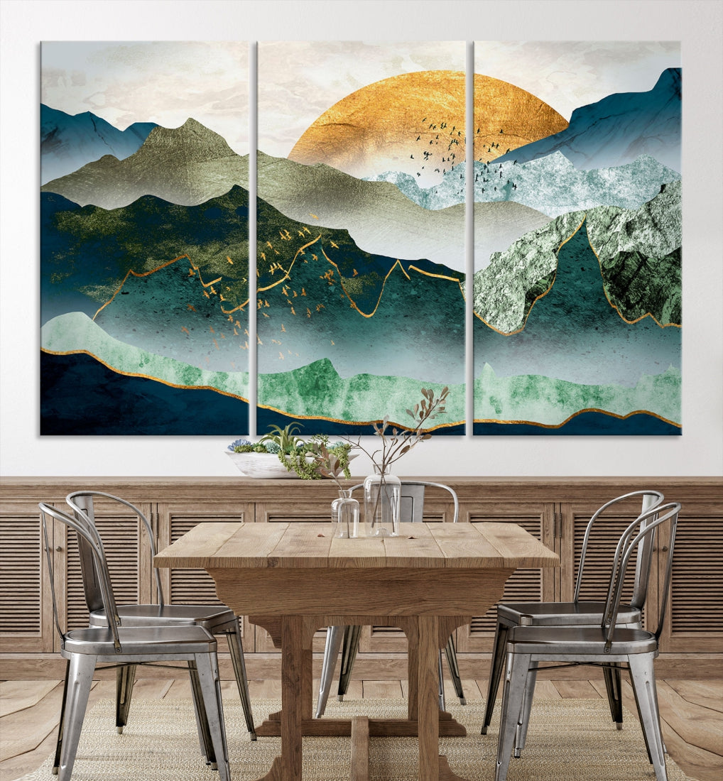 Heartwarming Sunrise Abstract Landscape Painting Canvas Wall Art Print