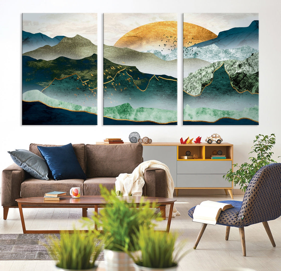 Heartwarming Sunrise Abstract Landscape Painting Canvas Wall Art Print