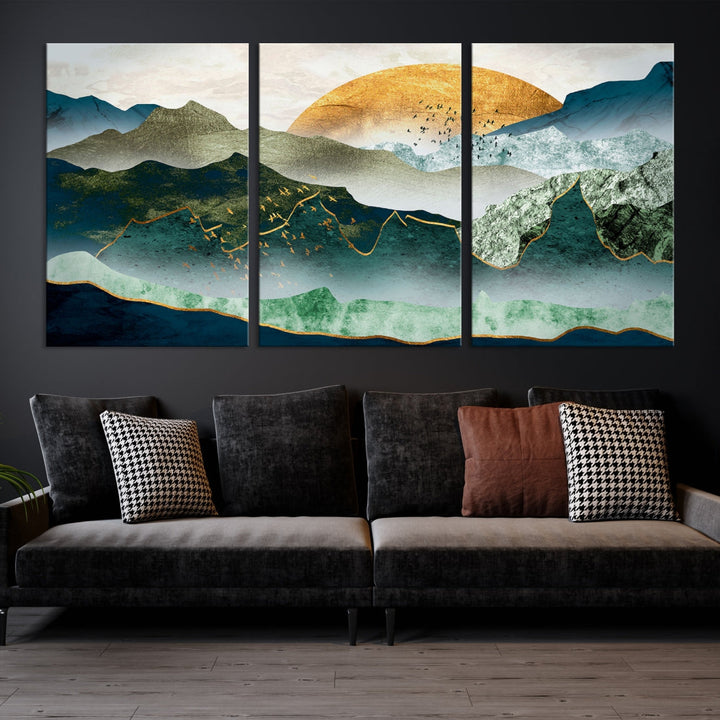 Heartwarming Sunrise Abstract Landscape Painting Canvas Wall Art Print