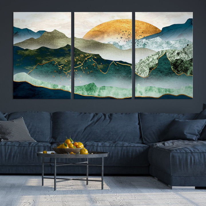 Heartwarming Sunrise Abstract Landscape Painting Canvas Wall Art Print