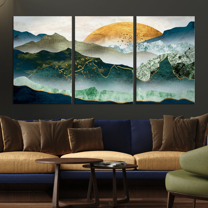 Heartwarming Sunrise Abstract Landscape Painting Canvas Wall Art Print