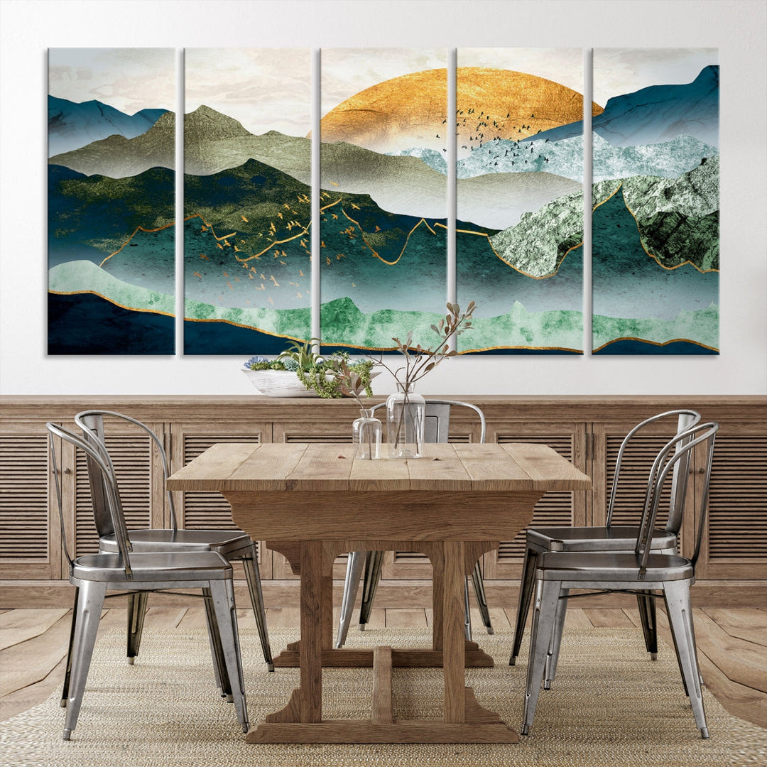 Heartwarming Sunrise Abstract Landscape Painting Canvas Wall Art Print