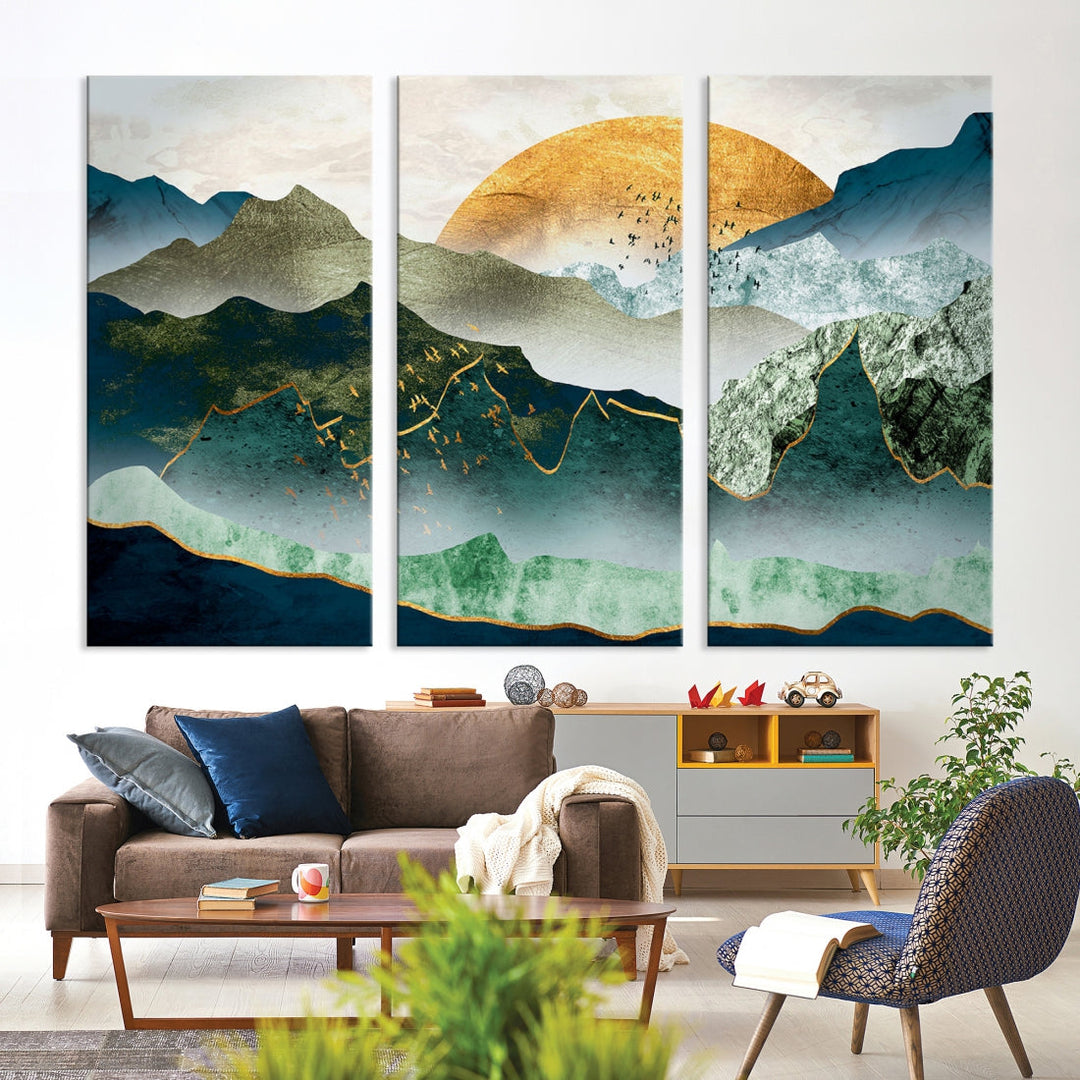 Heartwarming Sunrise Abstract Landscape Painting Canvas Wall Art Print