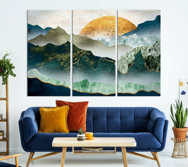 Heartwarming Sunrise Abstract Landscape Painting Canvas Wall Art Print