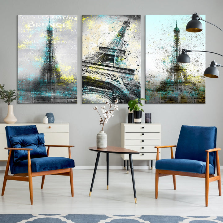 High Quality Antiqued Eiffel Tower Premium Giclee Canvas Wall Art Print