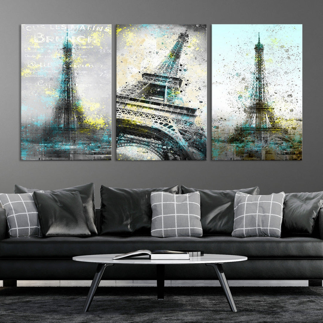 High Quality Antiqued Eiffel Tower Premium Giclee Canvas Wall Art Print