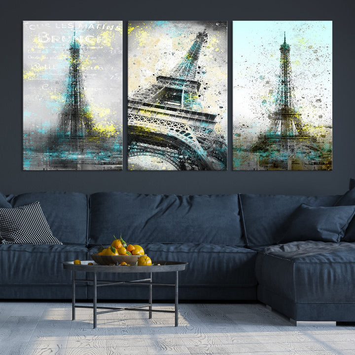 High Quality Antiqued Eiffel Tower Premium Giclee Canvas Wall Art Print