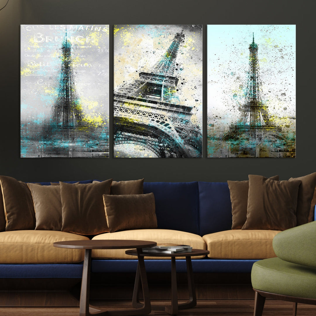 High Quality Antiqued Eiffel Tower Premium Giclee Canvas Wall Art Print