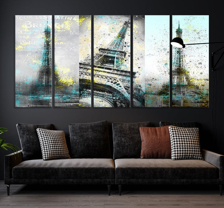 High Quality Antiqued Eiffel Tower Premium Giclee Canvas Wall Art Print