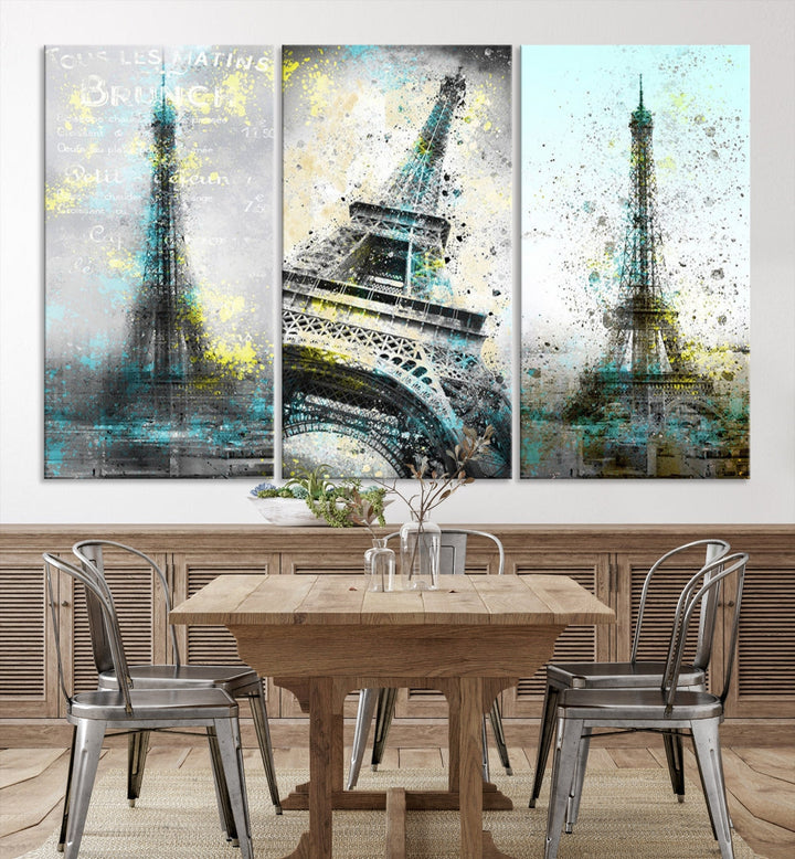 High Quality Antiqued Eiffel Tower Premium Giclee Canvas Wall Art Print