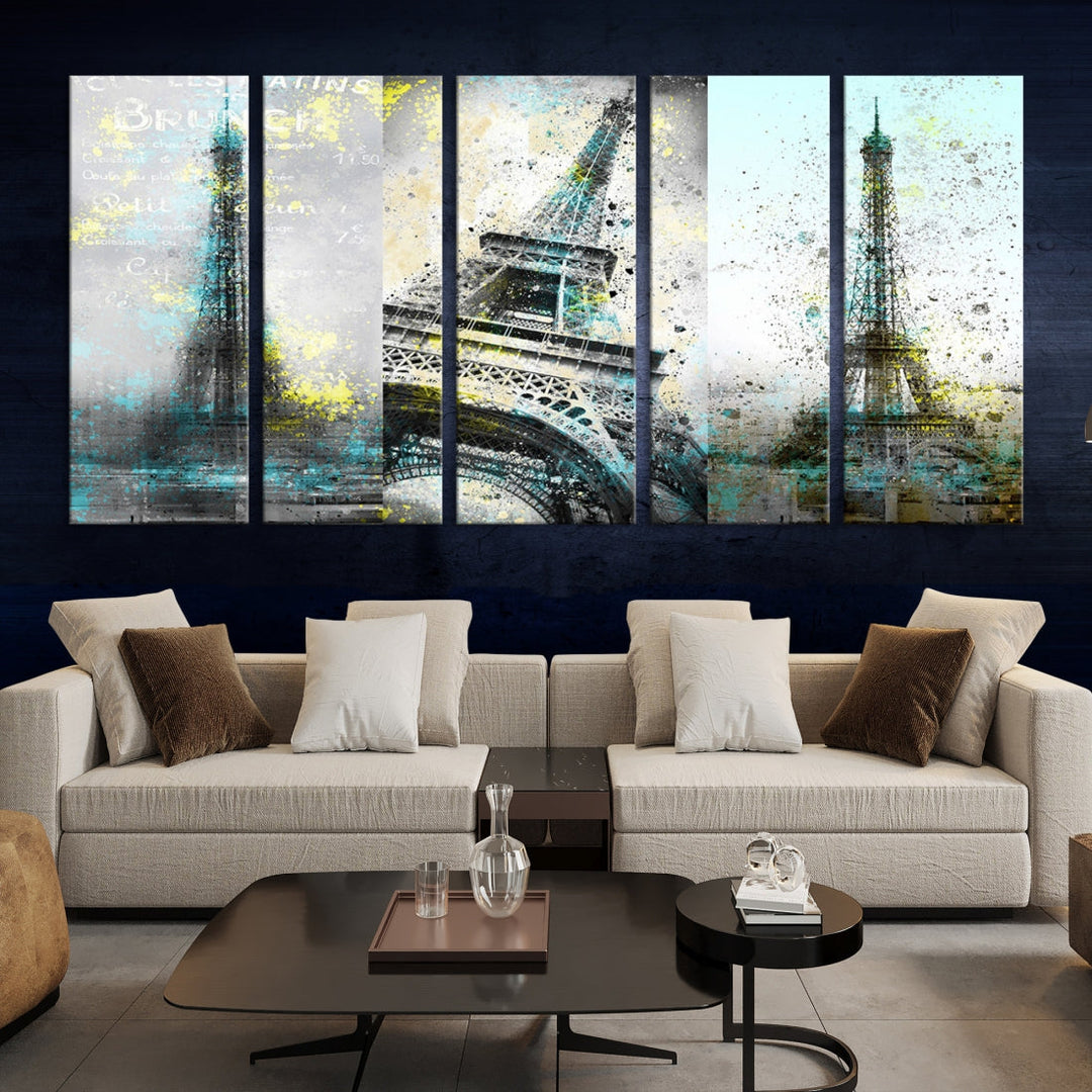 High Quality Antiqued Eiffel Tower Premium Giclee Canvas Wall Art Print