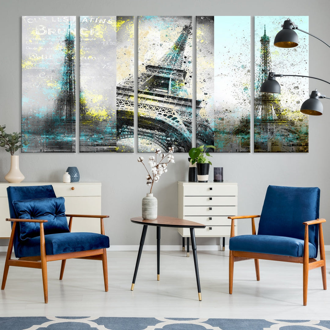 High Quality Antiqued Eiffel Tower Premium Giclee Canvas Wall Art Print