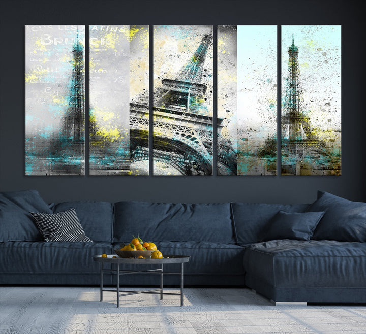 High Quality Antiqued Eiffel Tower Premium Giclee Canvas Wall Art Print