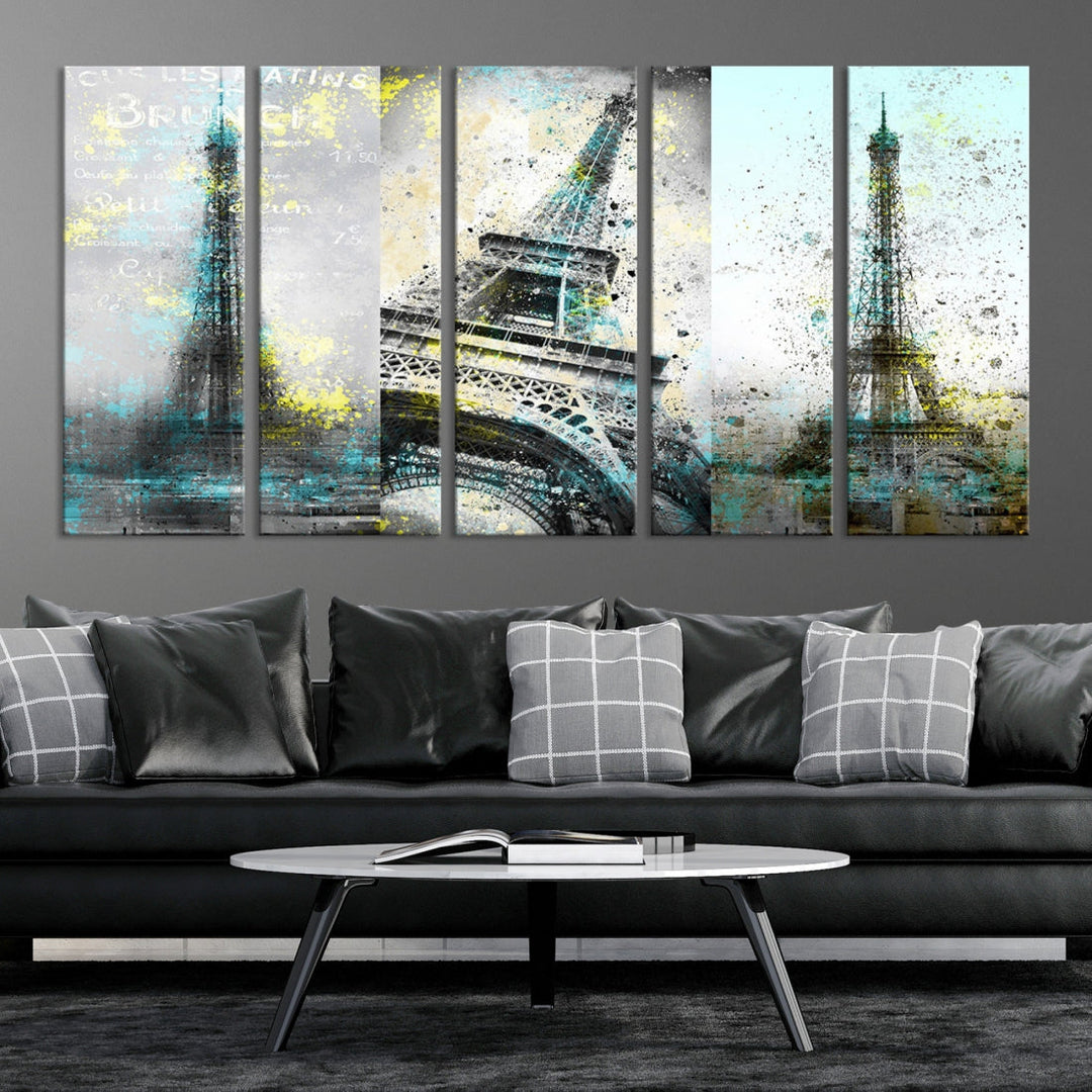 High Quality Antiqued Eiffel Tower Premium Giclee Canvas Wall Art Print