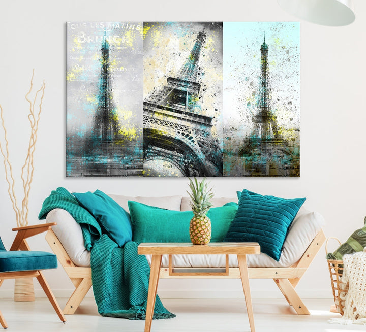 High Quality Antiqued Eiffel Tower Premium Giclee Canvas Wall Art Print