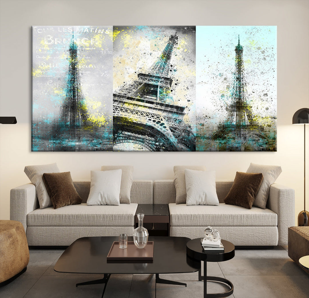 High Quality Antiqued Eiffel Tower Premium Giclee Canvas Wall Art Print