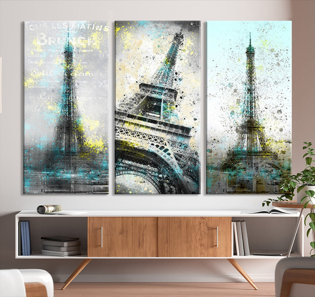 High Quality Antiqued Eiffel Tower Premium Giclee Canvas Wall Art Print