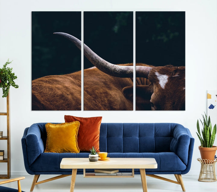 Highland Cow Canvas Wall Art Farmhouse Decor Cow Black White Print Rustic Wall Decor