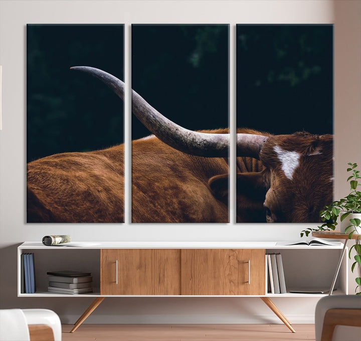 Highland Cow Canvas Wall Art Farmhouse Decor Cow Black White Print Rustic Wall Decor