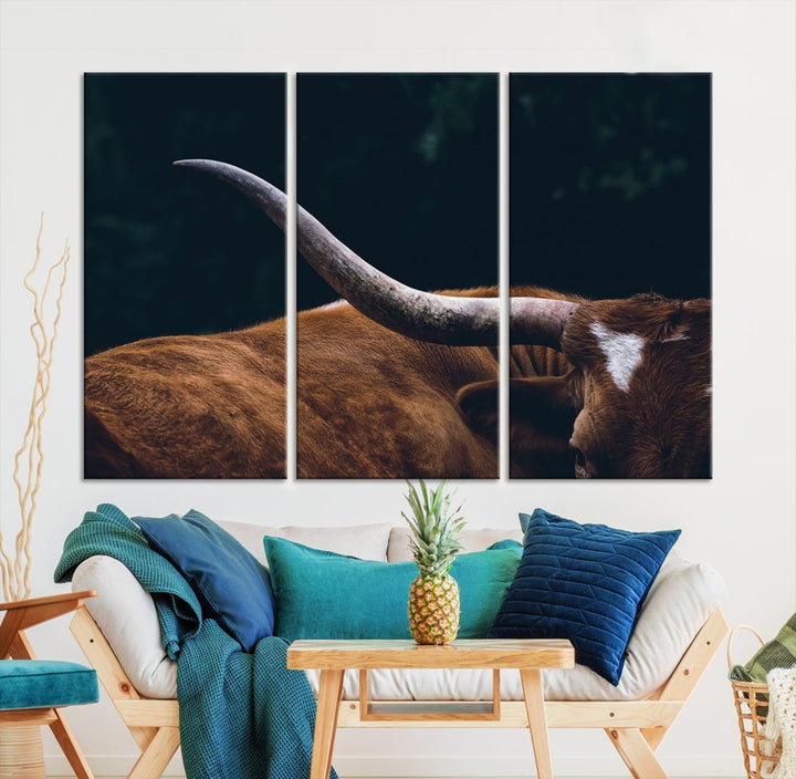 Highland Cow Canvas Wall Art Farmhouse Decor Cow Black White Print Rustic Wall Decor