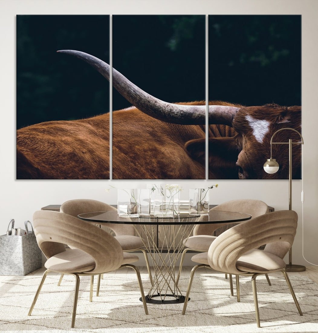 Highland Cow Canvas Wall Art Farmhouse Decor Cow Black White Print Rustic Wall Decor