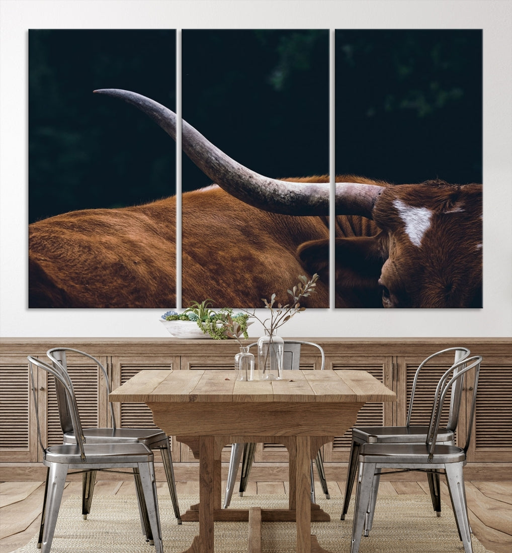 Highland Cow Canvas Wall Art Farmhouse Decor Cow Black White Print Rustic Wall Decor